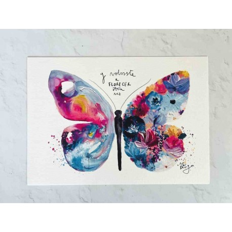 Postal "Y volviste a florecer..."