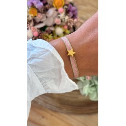 Pulsera Estrella rosa antigüo