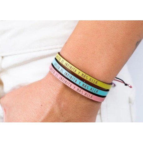 Pulsera cuero "Hasta el infinito y más allá"