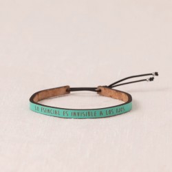 Pulsera cuero "Lo esencial es invisible a los ojos"