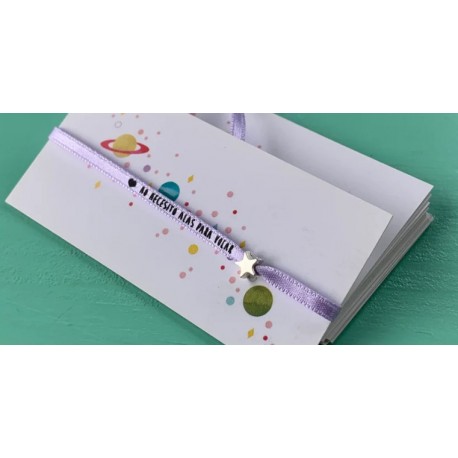 Pulsera tela-estrella "No necesito alas para volar"