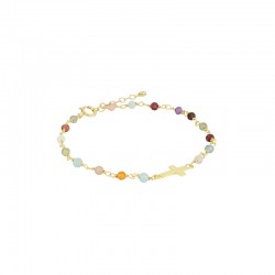 Pulsera plata Cruz Turmalinas