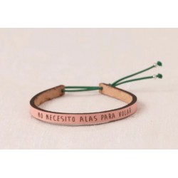 Pulsera cuero "No necesito alas para volar"