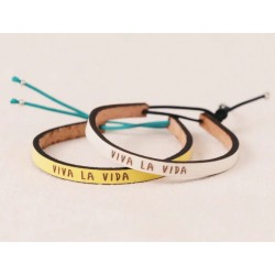 Pulsera cuero "Viva la Vida"