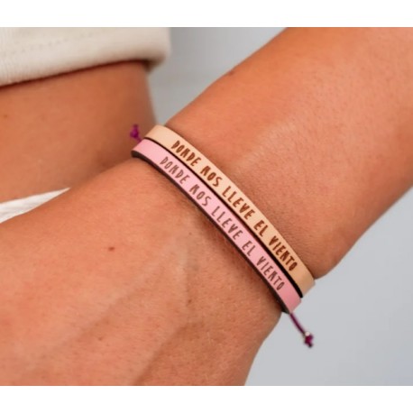 Pulsera cuero "Donde nos lleve el viento"