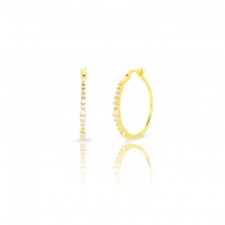 Pendientes plata Aro Circonitas