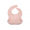 Babero recogedor silicona Leaves pink