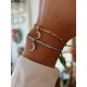Pulsera plata Luna hilo metalizado