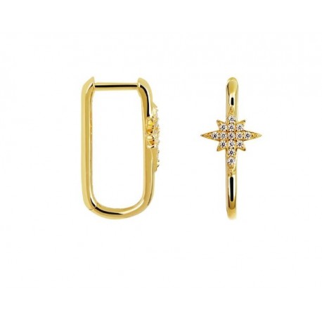 Pendiente plata Aro Rosa de los Vientos