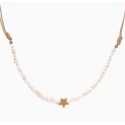 Colgante gargantilla acero perlas Bohem Star