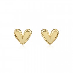 Pendiente plata Corazón relieve (individual)