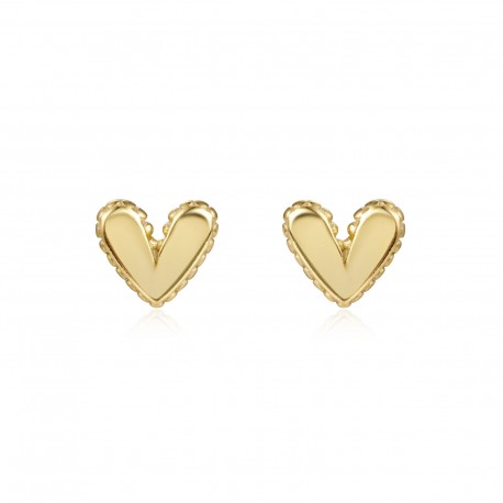 Pendiente plata Corazón relieve (individual)