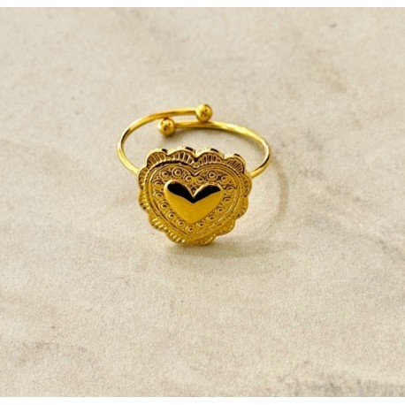 Anillo acero "Corazón Bohemio"
