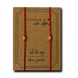 Pulsera plata Hilo Rojo "Almas Gemelas"