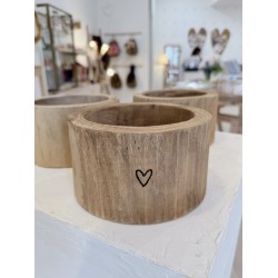 Vacía bolsillos madera Corazón